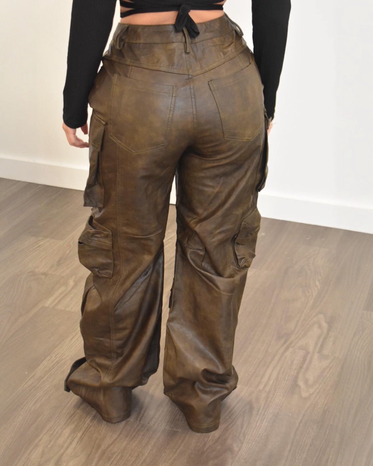 Vintage Leather Cargo Pants