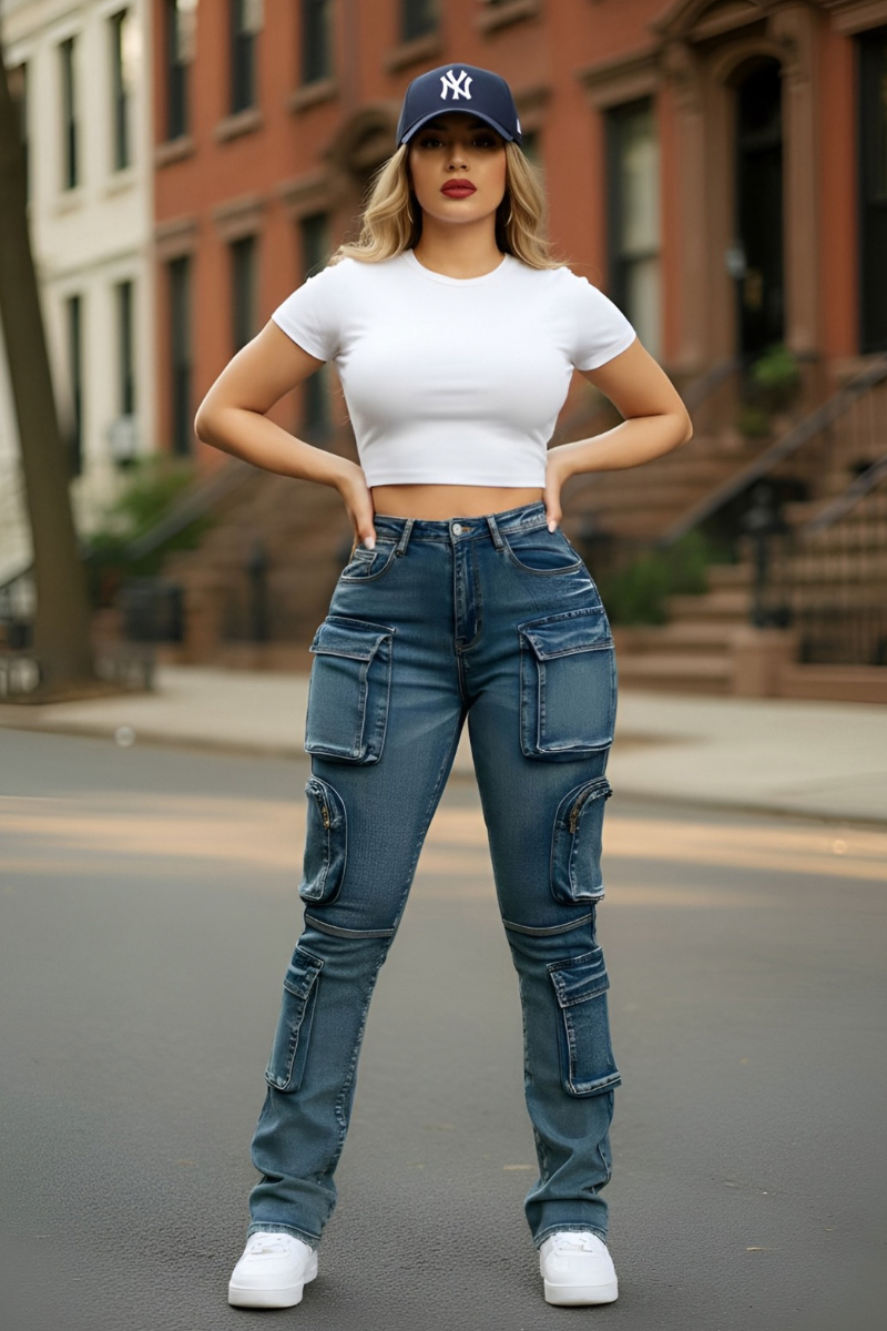 Jenny Stacked Cargo Jeans