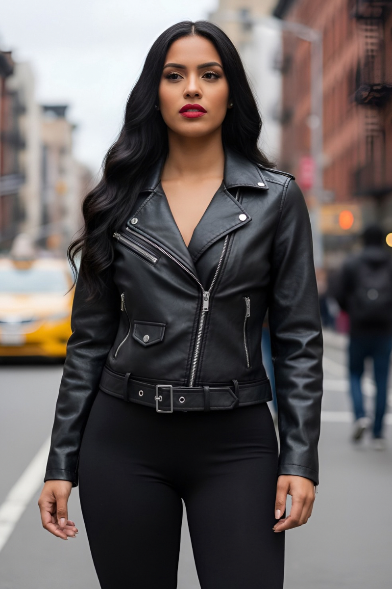 Black Leather Moto Jacket