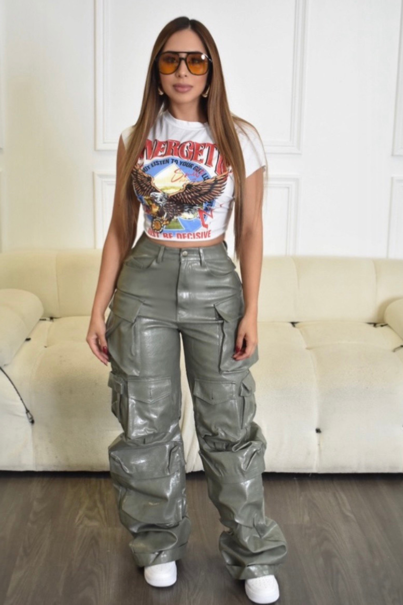 Avery Multi Pockets Pu Leather Pants