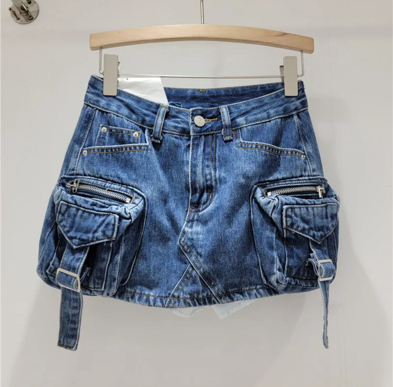 CARGO MINI DENIM SKIRT