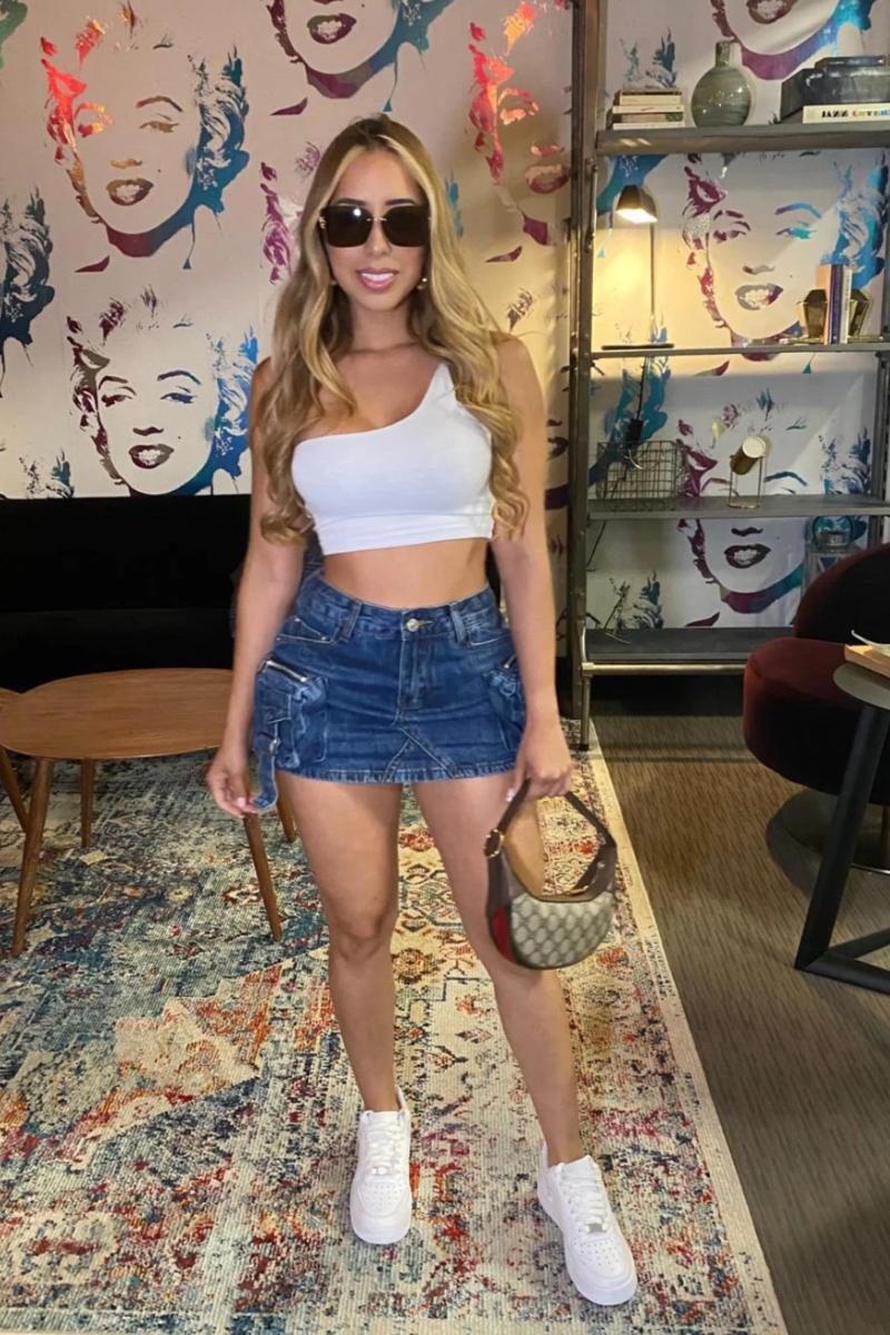 CARGO MINI DENIM SKIRT