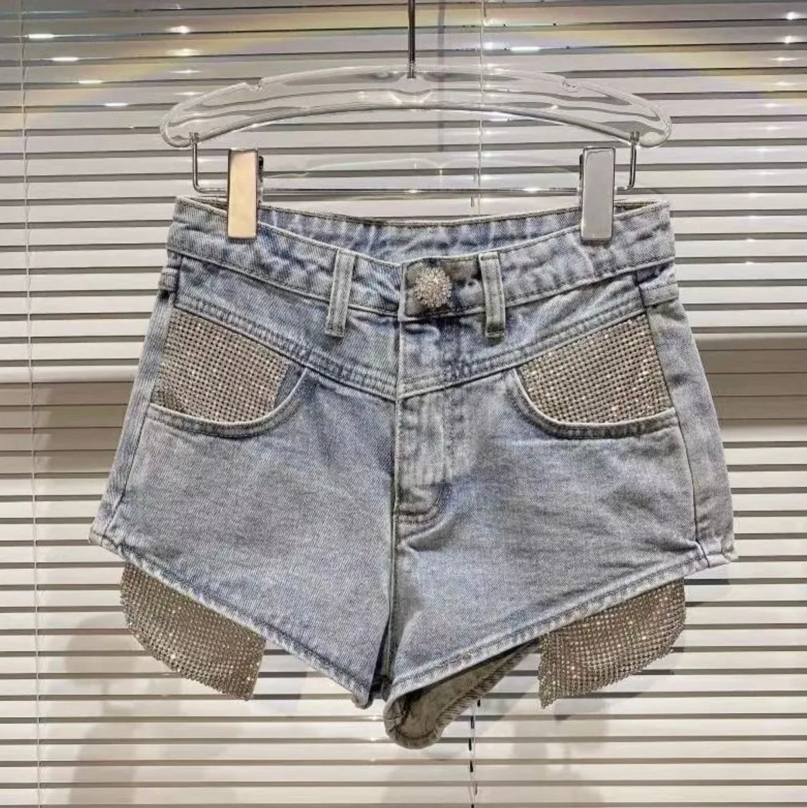 Rhinestone Denim Shorts